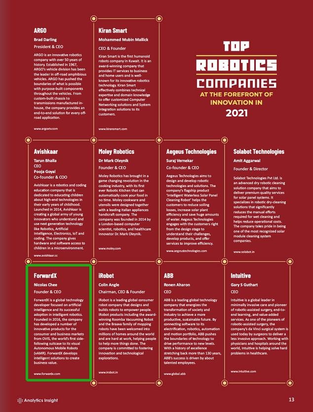 灵动科技、ABB、iRobot入选全球创新机器人企业