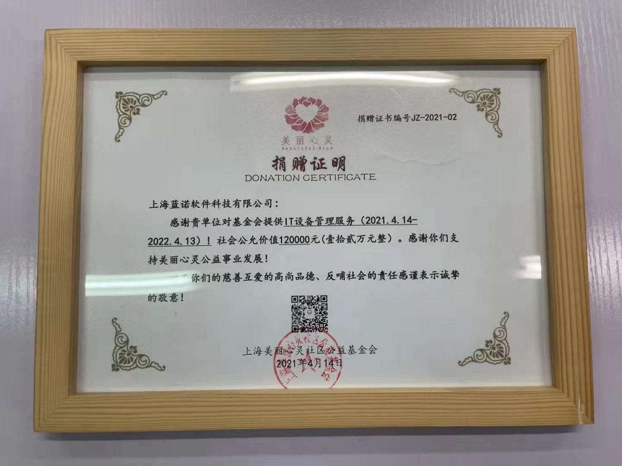 专业助力 以爱赋能 上海蓝诺软件力担社会责任