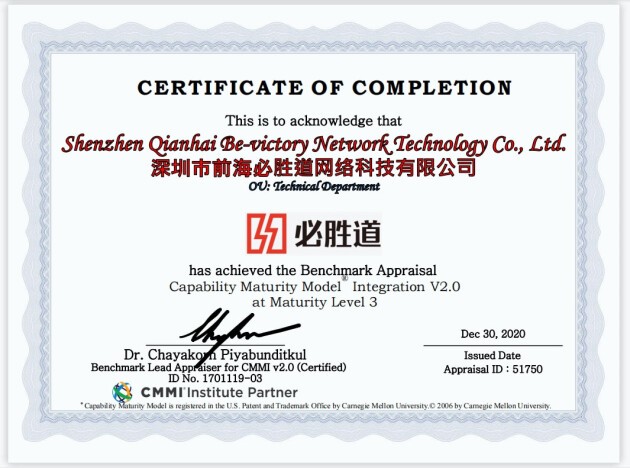 辰海集团成功通过CMMI3级认证 ，软件研发能力获国际认可！