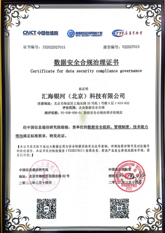 今日水印相机获中国信通院颁发“数据安全合规治理证书”