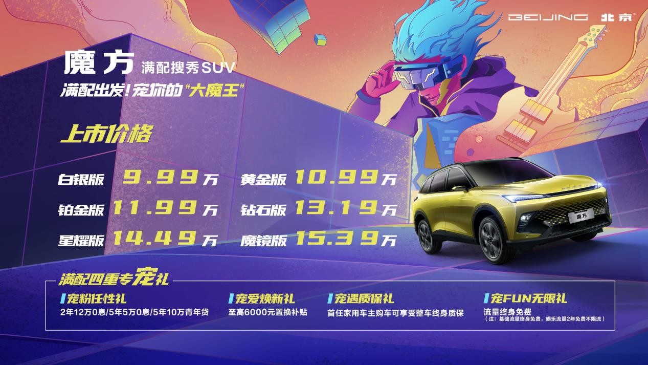 北京汽车拥抱年轻潮流，魔方9.99万元-15.39万元诚意“破界”