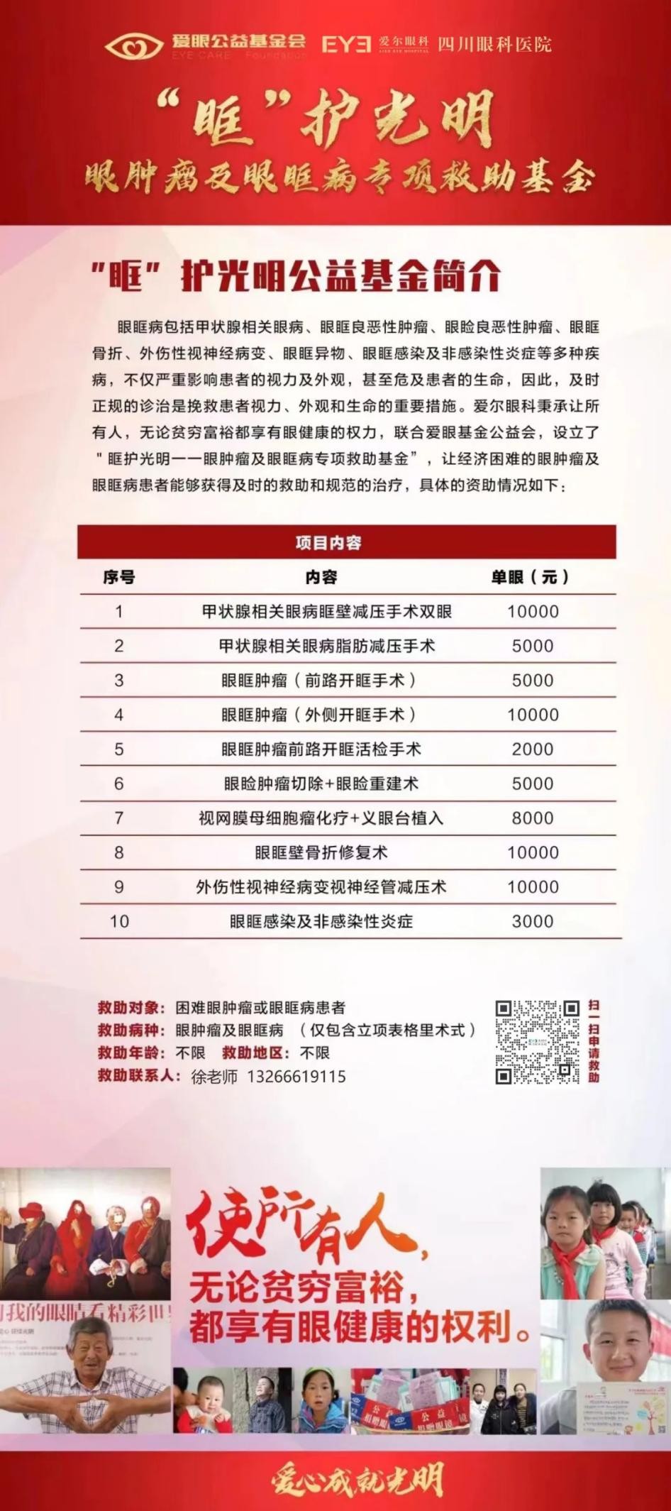 爱尔眼科公益行动，眼肿瘤及眼眶病者可申请专项救助基金