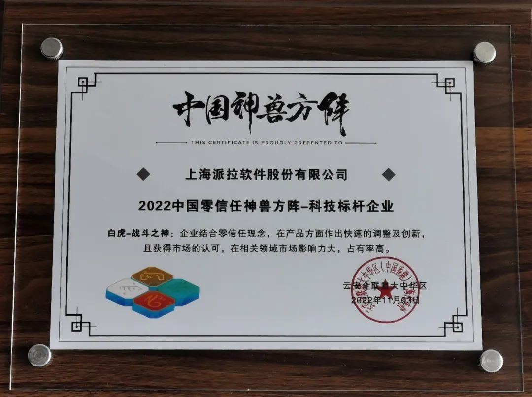 科技标杆企业 | 派拉软件入选CSA 《2022中国零信任神兽方阵》报告