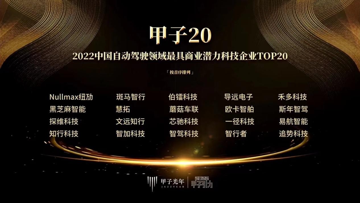 易航智能入选2022中国自动驾驶领域最具商业潜力科技企业TOP20